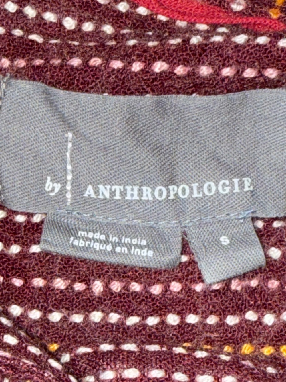 Anthropologie Striped Button Back Blouse Size Small Fitted High Low Hem Boho - Picture 7 of 8